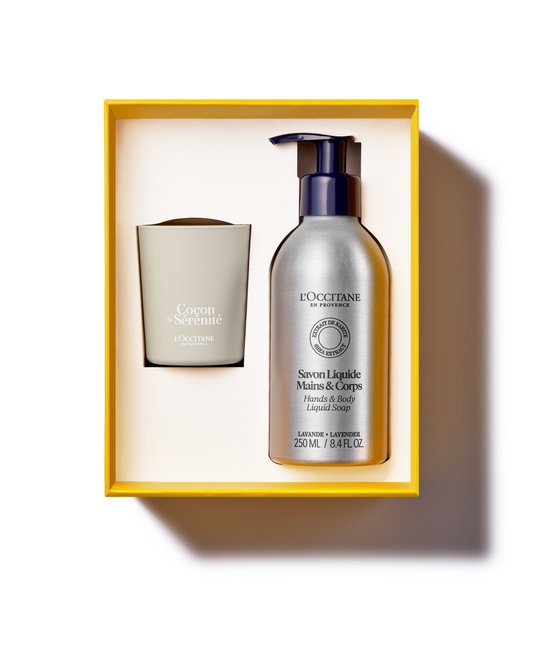 Sada tekuté mydlo a sviečka